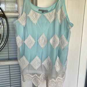 Charlotte Russe EUC Tiffany blue green tank top medium